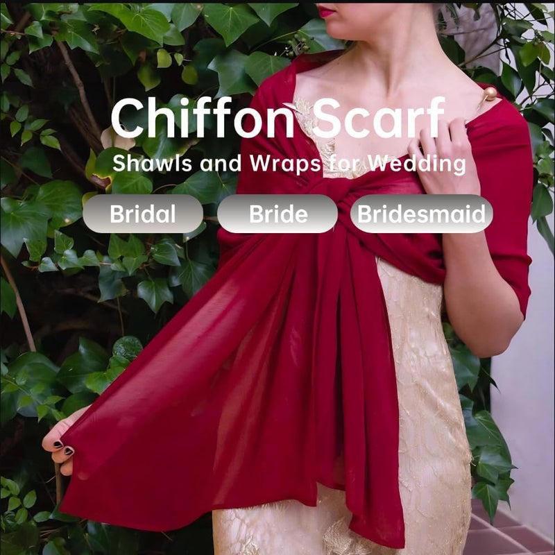 Harewom Chiffon Hijab for Women Sheer Shawl and Wraps for Wedding Bridal Scarves Summer Lightweight Sun-proof Scarf - Image 3